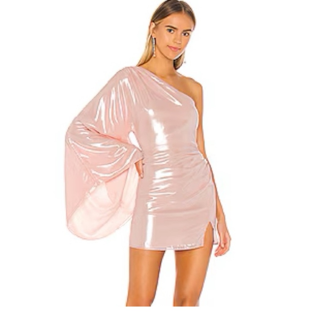 REVOLVE X Micheal Costello Shimmering Pink One-Shoulder Dress - Picture 2 of 2